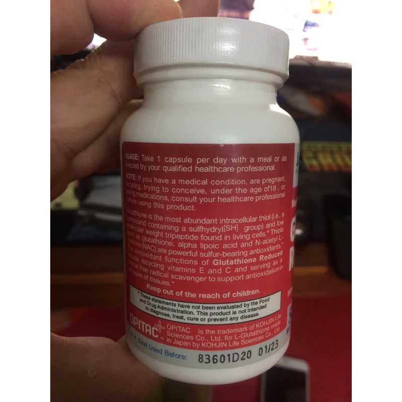 viên uống glutathione reduced  500mg của mỹ | Thế Giới Skin Care