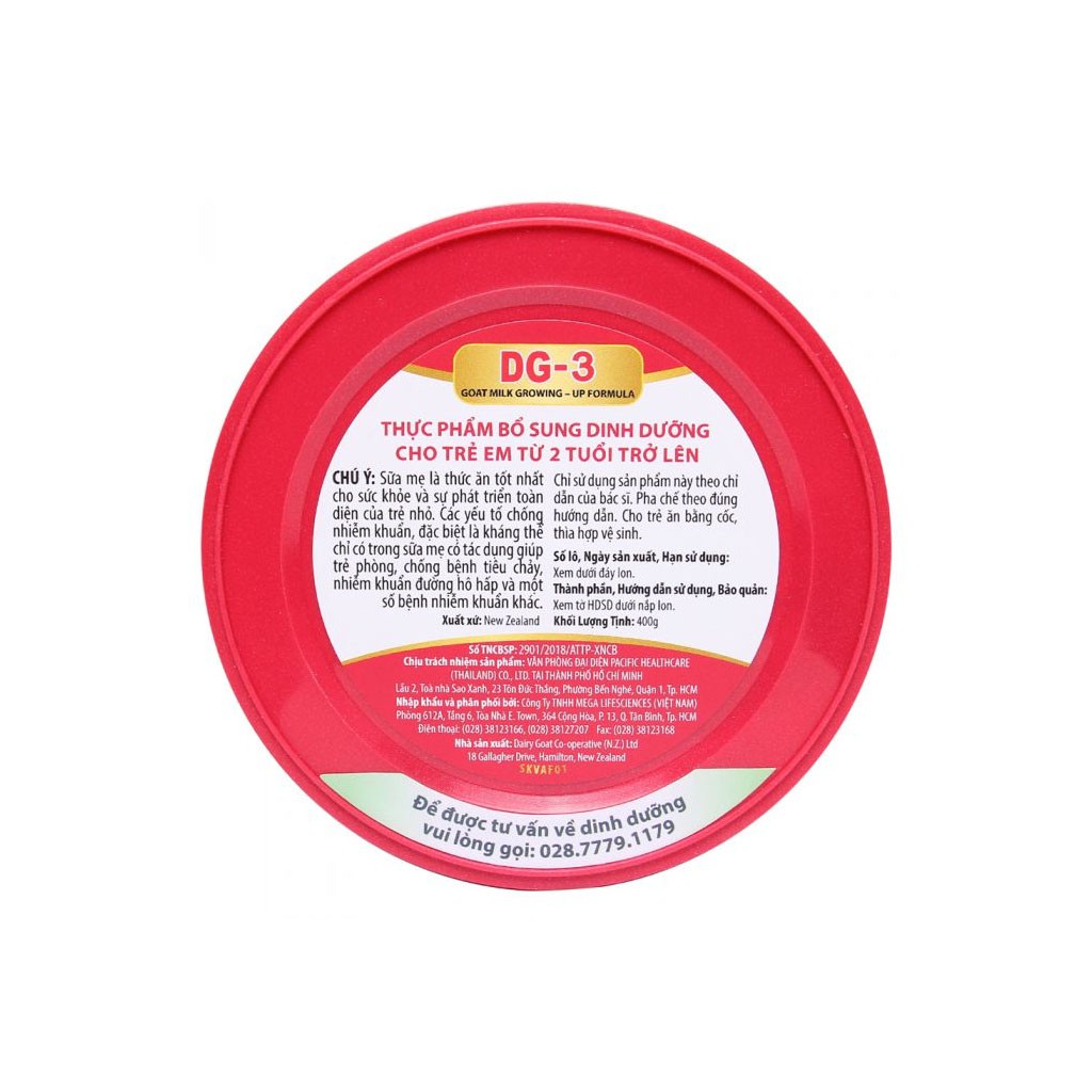 SỮA DÊ CÔNG THỨC DG 1/2/3 400G/800g DATE 2025