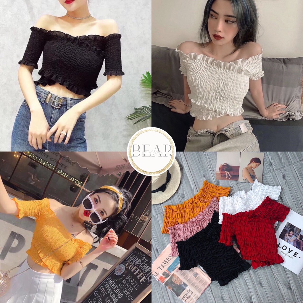 ÁO CROPTOP KIỂU NỮ VOAN NHÚN ĐẮP CHÉO STYLE NỮ TÍNH - AK0021 | bear.story