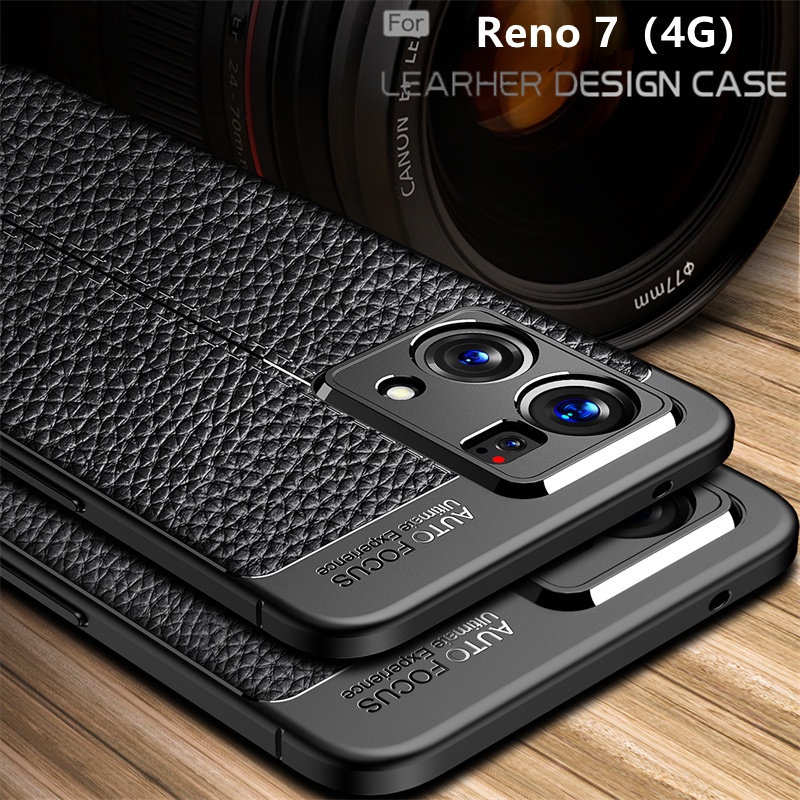 Ốp Điện Thoại Silicon Giả Bề Mặt Da Chống Sốc Cho Oppo Reno7 Reno 7 4G Oppo Reno7