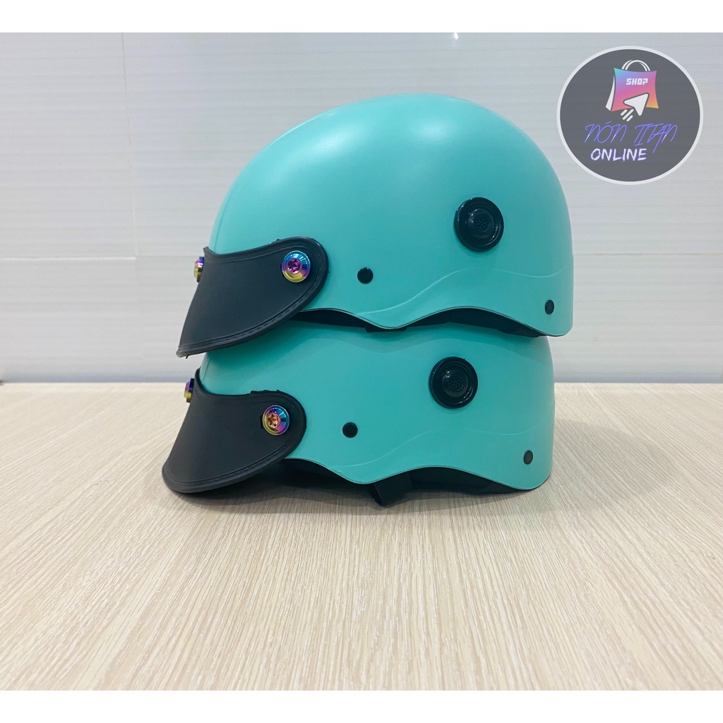 [TẶNG TEM BIKER] Nón Bảo Hiểm Trơn - Màu Sơn Nhám - Gắn 3 Ốc TiTan Gr5 Siêu Ngầu