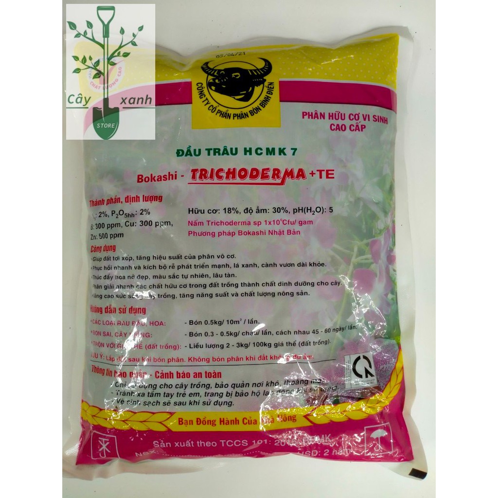 Phân Hữu Cơ Vi Sinh Trichoderma + TE Đầu Trâu HCMK7 1Kg