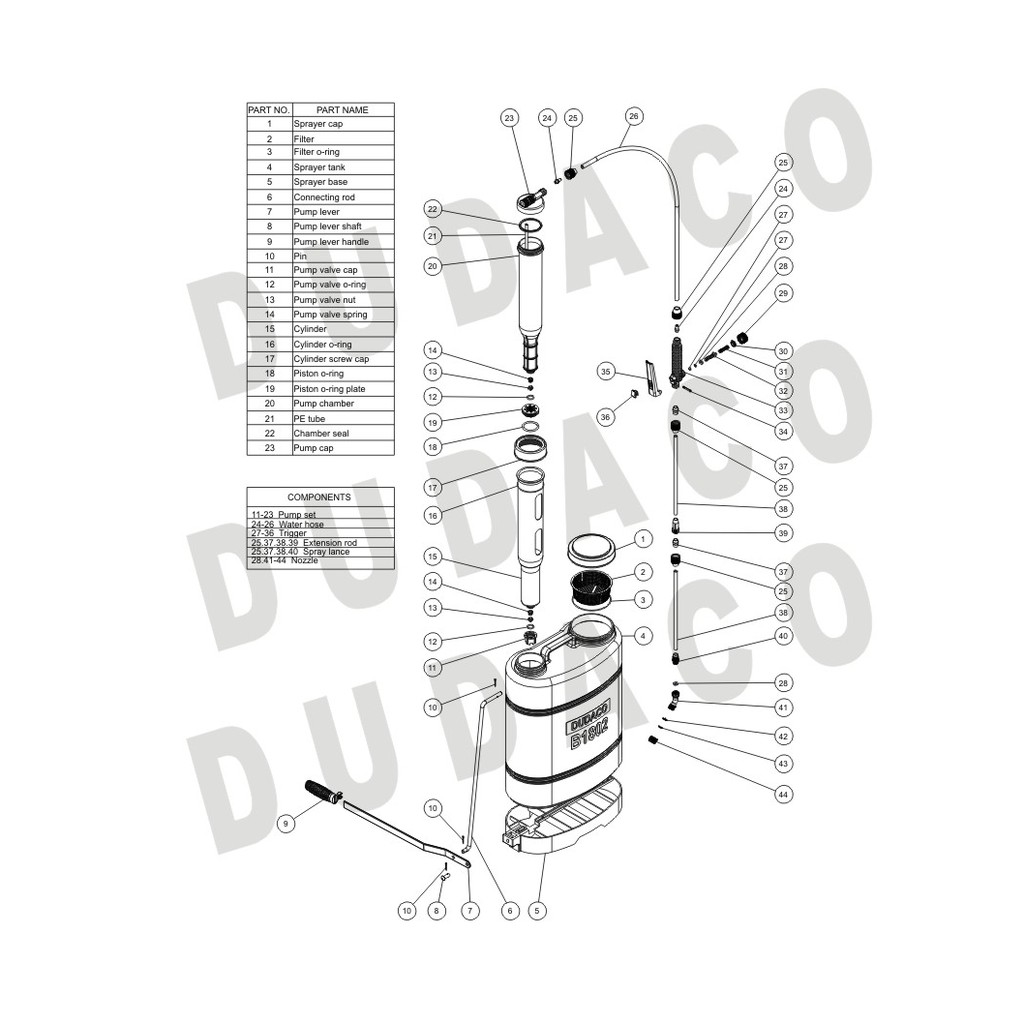 Bình xịt tưới cây DUDACO 18 lít