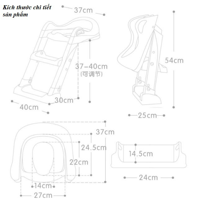 Thang hỗ trợ vệ sinh, thu nhỏ bồn cầu Cao Cấp cho Bé