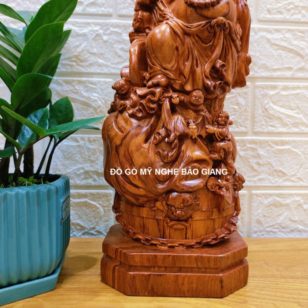 Tượng phật di lặc ngũ phúc gỗ hương cao 40 cm