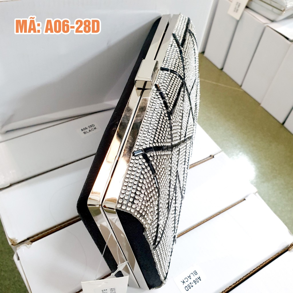 VÍ CẦM TAY ĐÍNH ĐÁ A06-28D A068d HÌNH THẬT + VIDEO THẬT DO SHOP TỰ QUAY