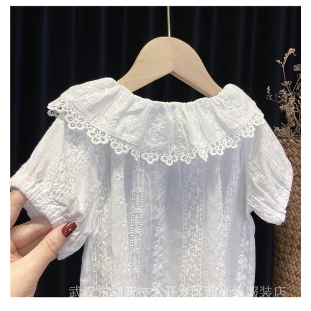 Set Áo Thun Ngắn Tay + Quần Short Denim Phong Cách Hàn Quốc Dễ Thương Cho Bé Gái 1-4 Tuổi