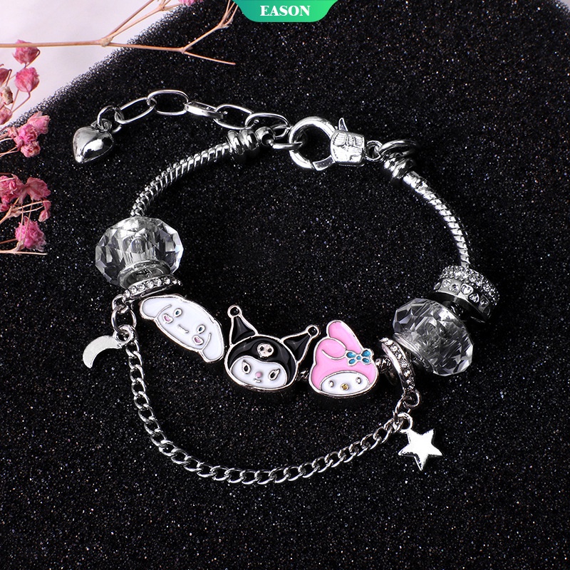 Sản Phẩm Mới Nhất 2021 Vòng Tay/Vòng cổ Hạt Hợp Kim Hình Cinnamoroll Và Kuromi Hoạt Hình Dễ Thương Làm Quà Tặng Ngày Lễ Tình Nhân Cho Nam Và Nữ