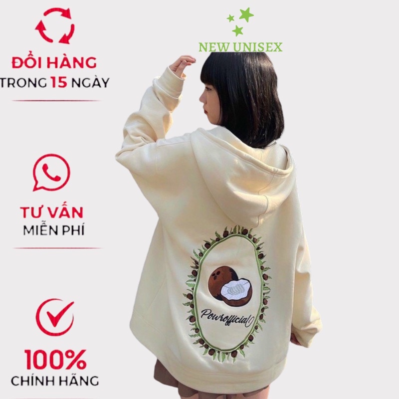 Áo Khoác Ngoài Nữ Chất Nỉ Mềm Có Nón To 2 Lớp In Hình Trái Dừa Form Rộng Phù Hợp Che Nắng Mặc Đẹp [NEW UNISEX]