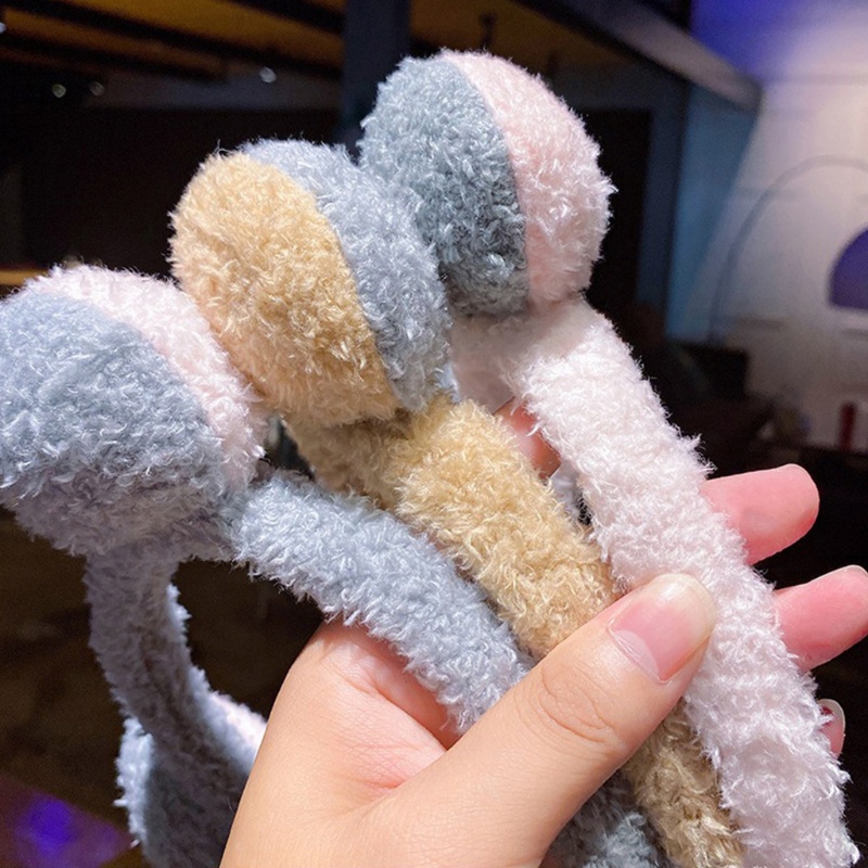 Flgo Băng Đô Trang Điểm Lông Xù Dễ Thương Dành Cho Bạn Nữ