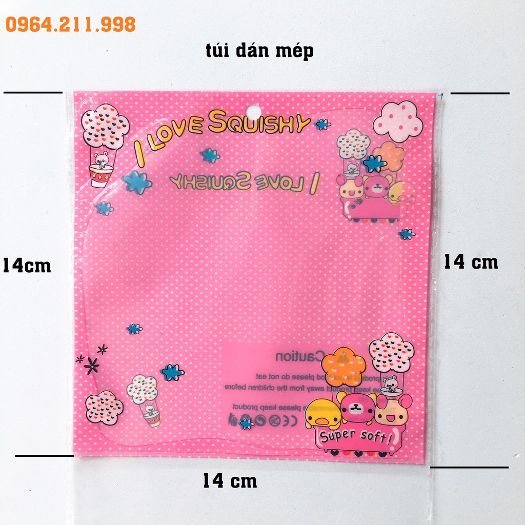 BAO BÌ ĐỰNG SQUISHY KICH CỠ 14X14CM