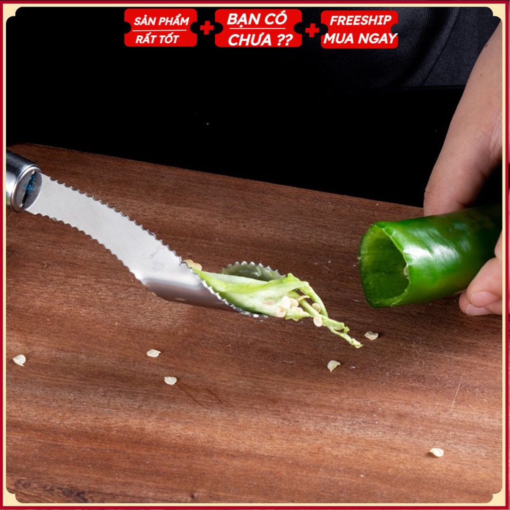 Dụng Cụ Lấy Ruột Hạt Trái Cây Hoa Qủa Như Khổ Qua / Mướp Đắng / Dưa Leo/ Ớt Nhà Bếp Đa Năng Chất Liệu Inox Không Gỉ IN53