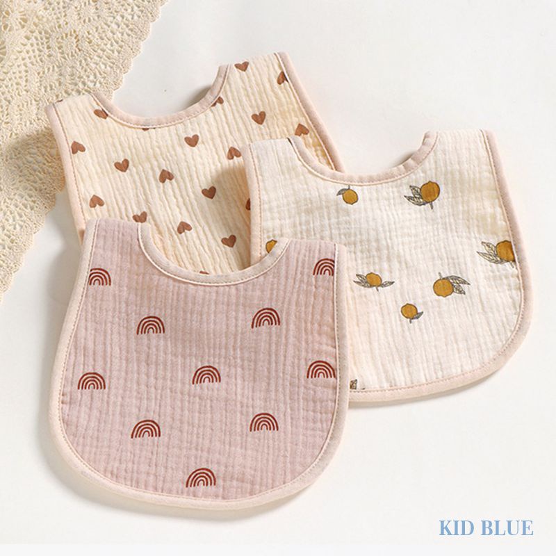Yếm Ăn Hình Chữ U 6 Lớp Bằng Vải Cotton Phong Cách Mới Cho Bé Sơ Sinh