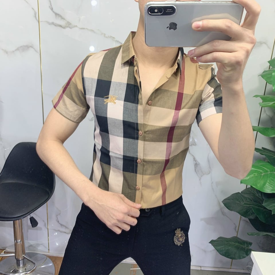 Áo sơ mi nam ngắn tay BBR kẻ nhiều màu caro