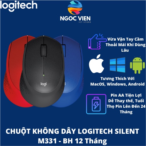 [Hỏa Tốc - HCM] Chuột Không Dây Logitech M331 SILENT | Chính Hãng Logitech | Bảo Hành 12 TH |NgocvienStore