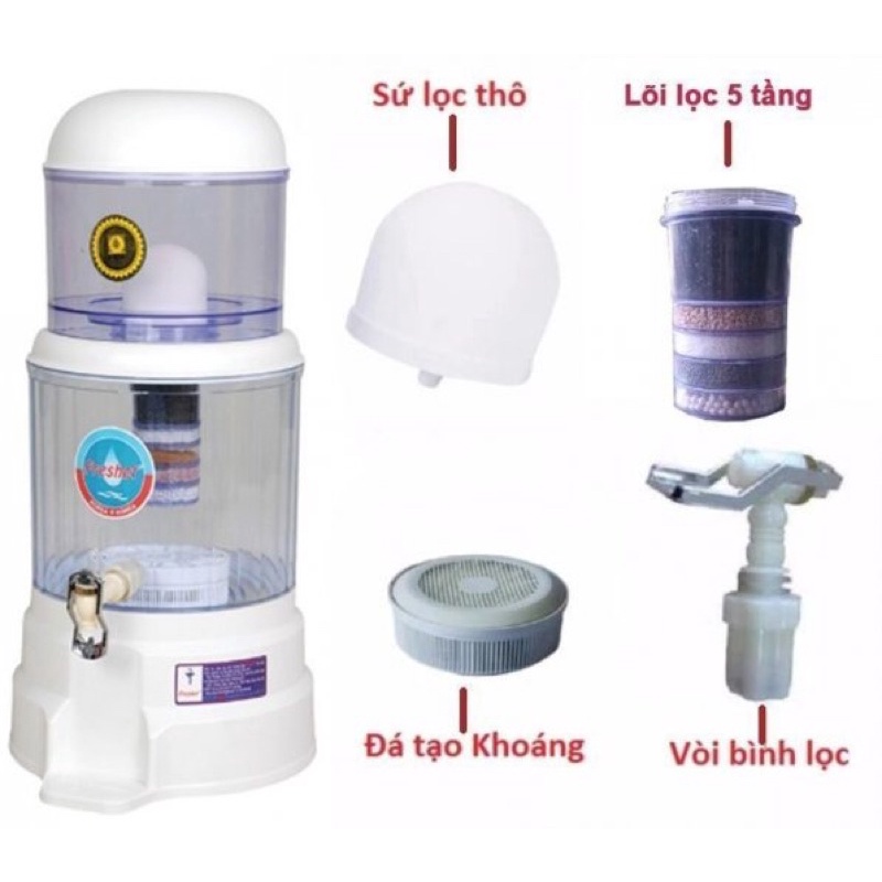 Bình Lọc Nước Gia Đình 16L Midu King Cho Nước Trong Sạch Bảo Vệ Sức Khoẻ Gia Đình