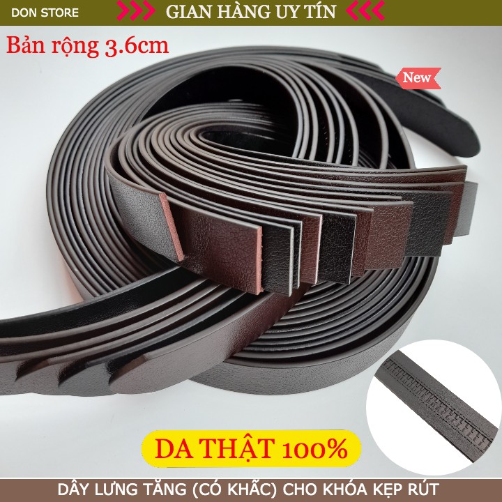 Dây Lưng Nam Da Bò Thật Loại 1 Dành Cho Khóa Tăng (có khấc) kích thước (3.5x125)cm