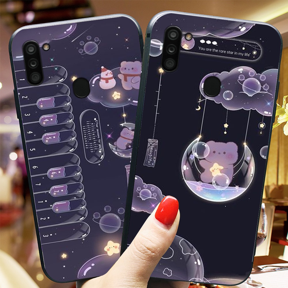 Ốp lưng điện thoại Samsung a11 / m11 bộ gấu tím may mắn