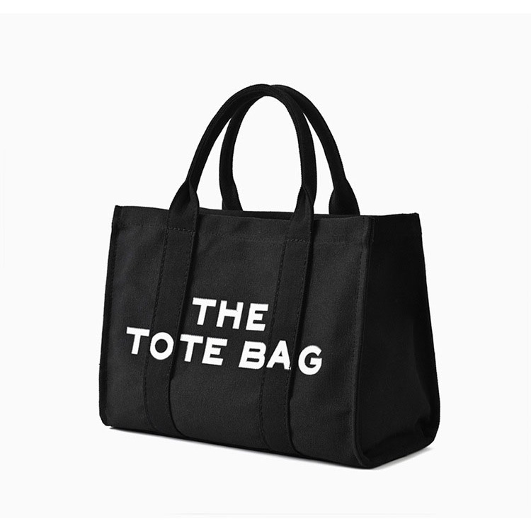 ★ TÚI VẢI BỐ CANVAS QUAI XÁCH HOẶC ĐEO CHÉO DÂY ĐEO THÁO RỜI IN CHỮ TRẮNG THE TOTE BAG ( 31 x 25 x 17cm )