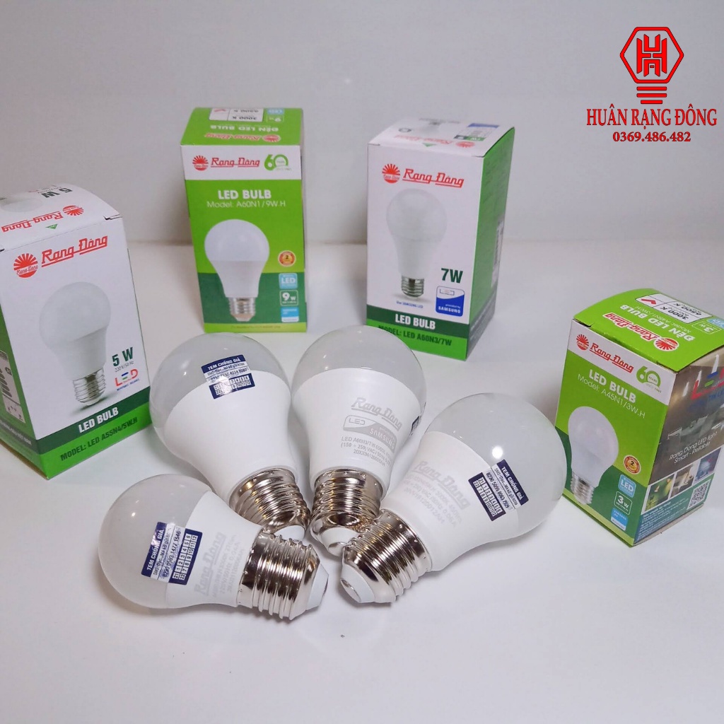 Bóng LED Bulb Rạng Đông 3W, 5W, 7W, 9W, Sử Dụng ChipLED SamSung.