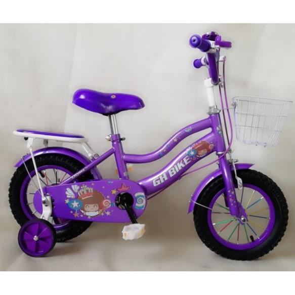 [0902 939 805] Xe Đạp Trẻ Em 12 Inch GH Bike 2 Ống bé 2 đến dưới 4 tuổi chạy có bánh phụ