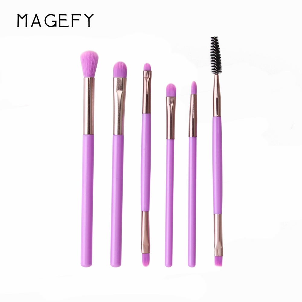 MAGEFY Bộ 6 PCS/ Cọ trang điểm đánh mắt đánh môi/ Makeup Brushes Set Cọ trang điểm đánh phấn mắt chất lượng cao/cho phấn nền phấn mắt phấn má