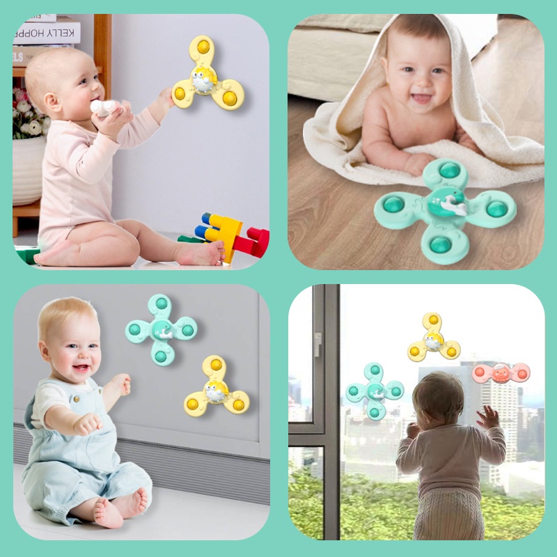 Con quay spinner dính tường bằng nhựa cao cấp GenKids bộ 3 con quay siêu bền chủ đề sinh vật biển