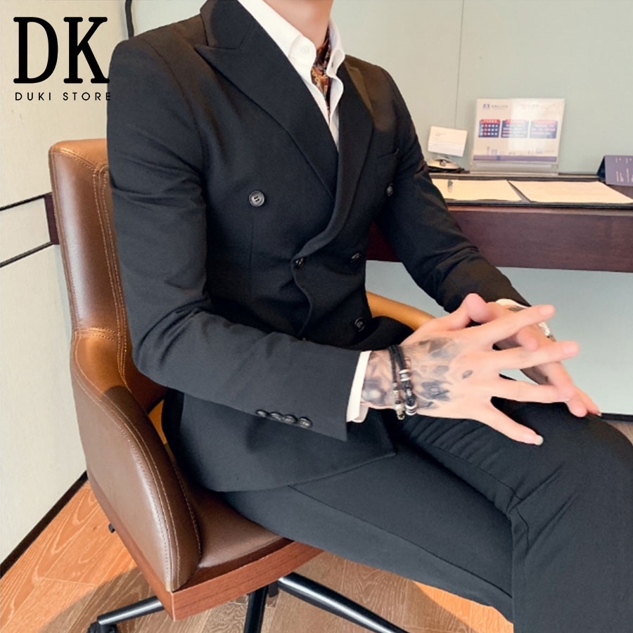 Bộ vest nam 6 nút Hàn Quốc, hàng 2 lớp đẹp DKE0053 - DUKI STORE