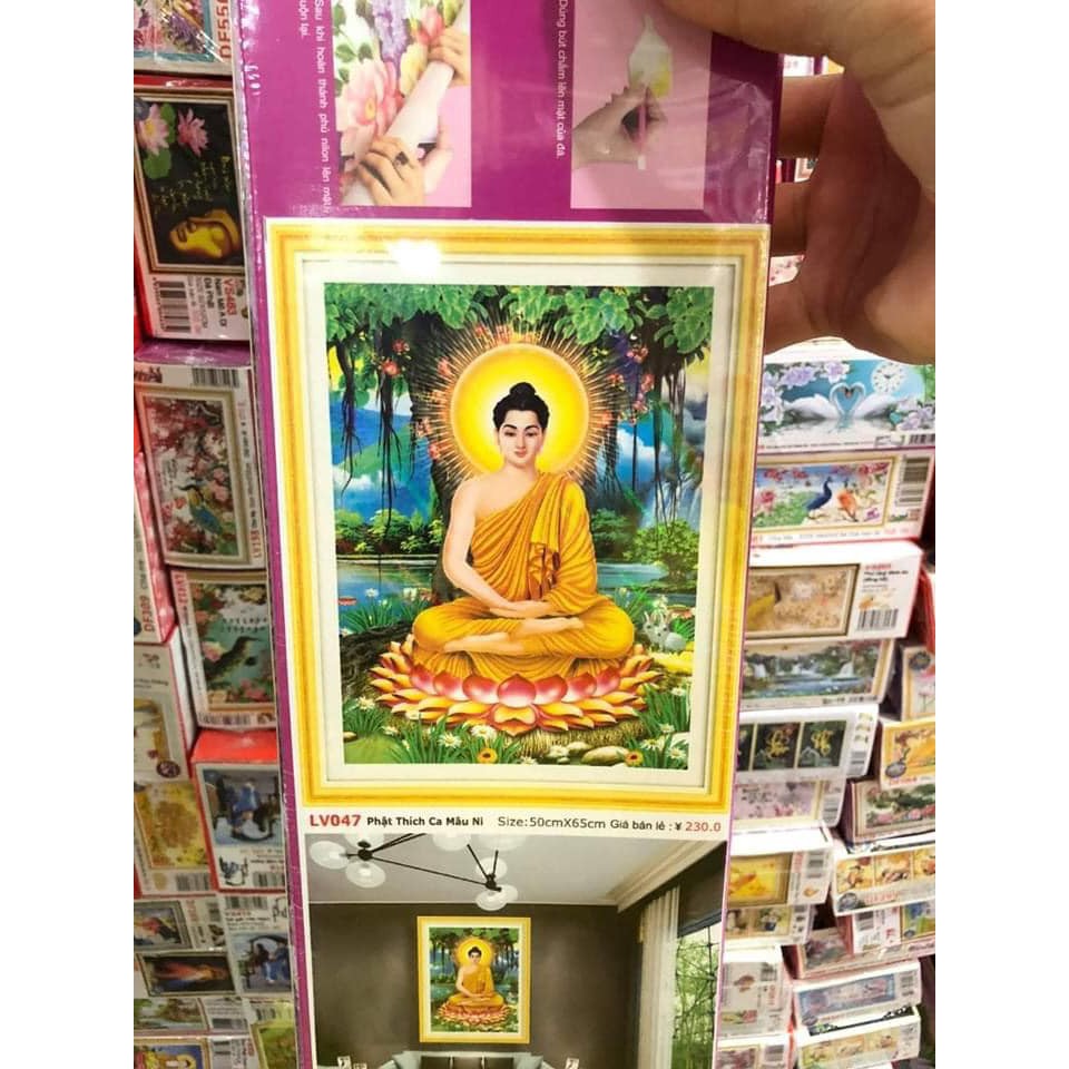 Tranh đính đá 5D phật Thích Ca Mâu Ni LV047- KT 50x65cm (chưa đính đá)