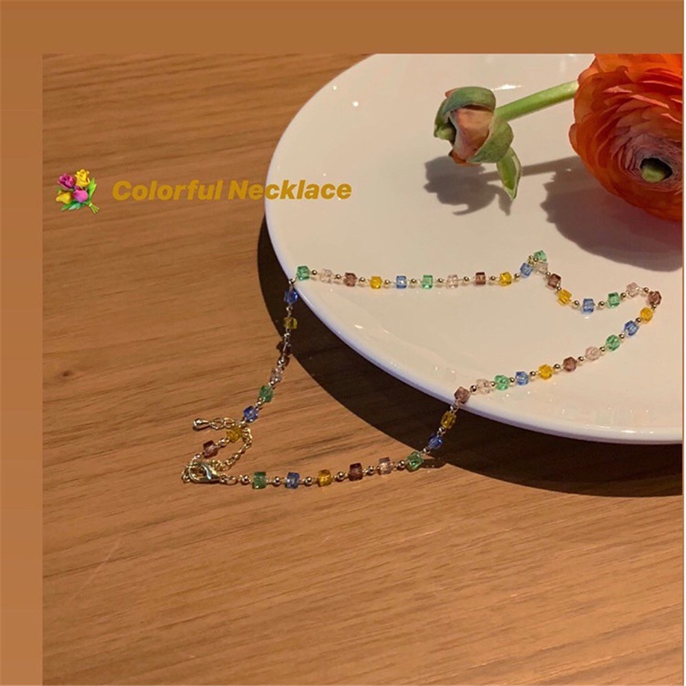 Vòng Cổ Choker Bằng Acrylic Đính Hạt Pha Lê Nhiều Màu Sắc Dành Cho Nữ