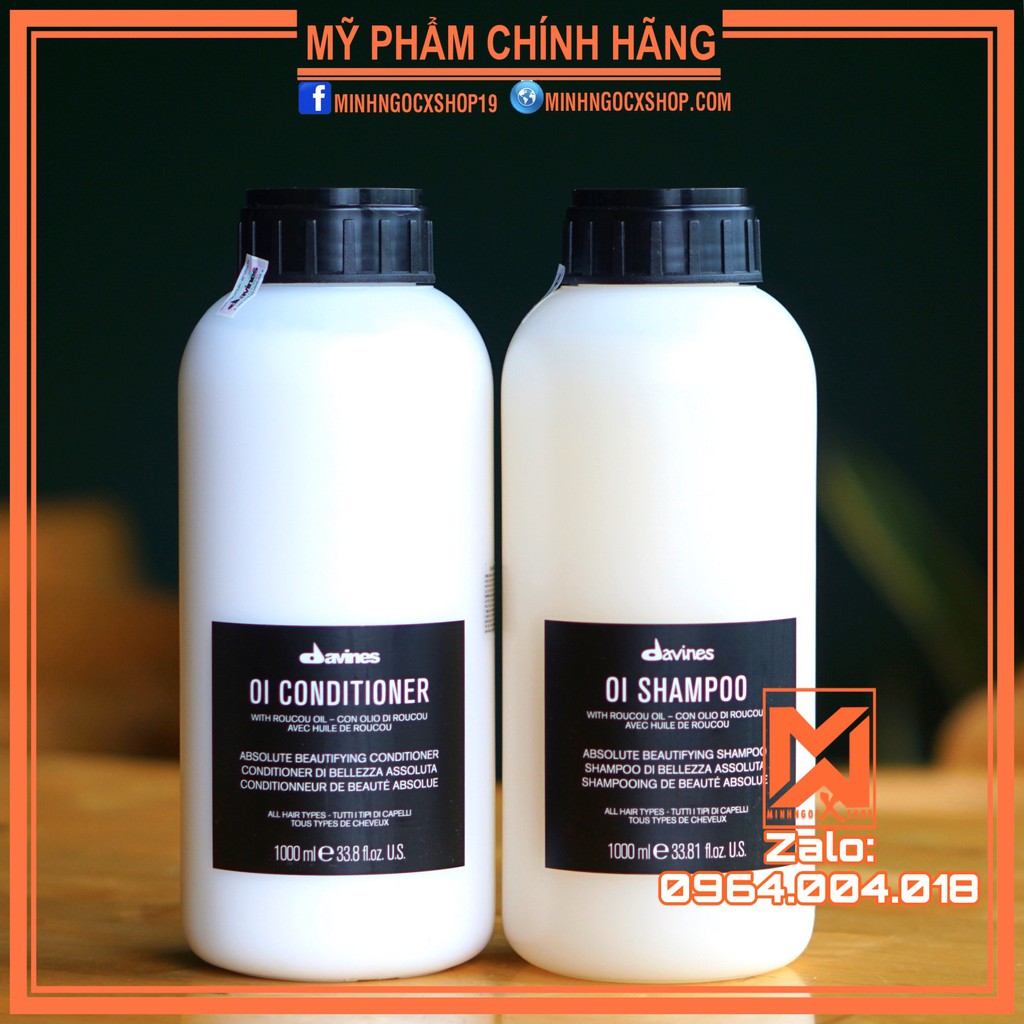 DẦU GỘI XẢ HOÀN MỸ CHO MỌI LOẠI TÓC DAVINES OI 1000ML - CHÍNH HÃNG
