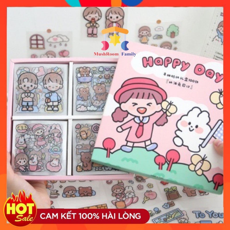 Hộp 1000 Sticker Dán Trang Trí CHÍNH HÃNG TELADO siêu dính