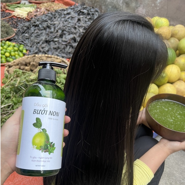 Dầu gội bưởi giảm rụng kích thích mọc tóc - Dầu xả vỏ bưởi dưỡng tóc, sạch gầu, chứa biotin ngăn rụng tóc - 500ml