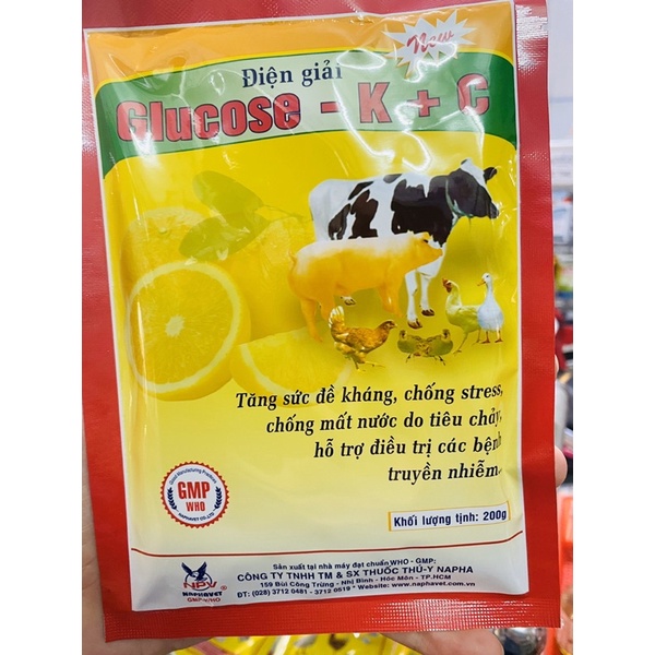 vitamin c, gluco - k + c cho chó, mèo, heo, gà, vịt, dê, cừu, cút tăng sức đề kháng, chống stress, chống mất nước.