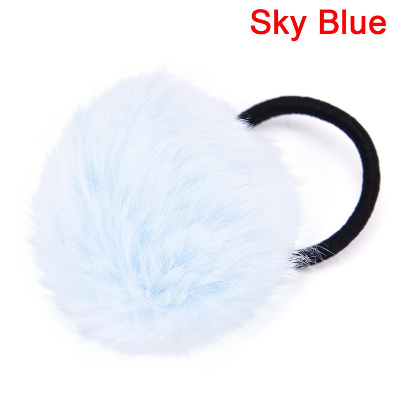 Dây Buộc Tóc Đính Quả Cầu Lông Xinh Xắn Cho Nữ