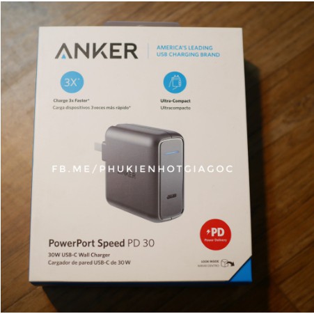 (Used) Sạc Anker PD 30W PowerPort Speed 1 USB-C - A2014