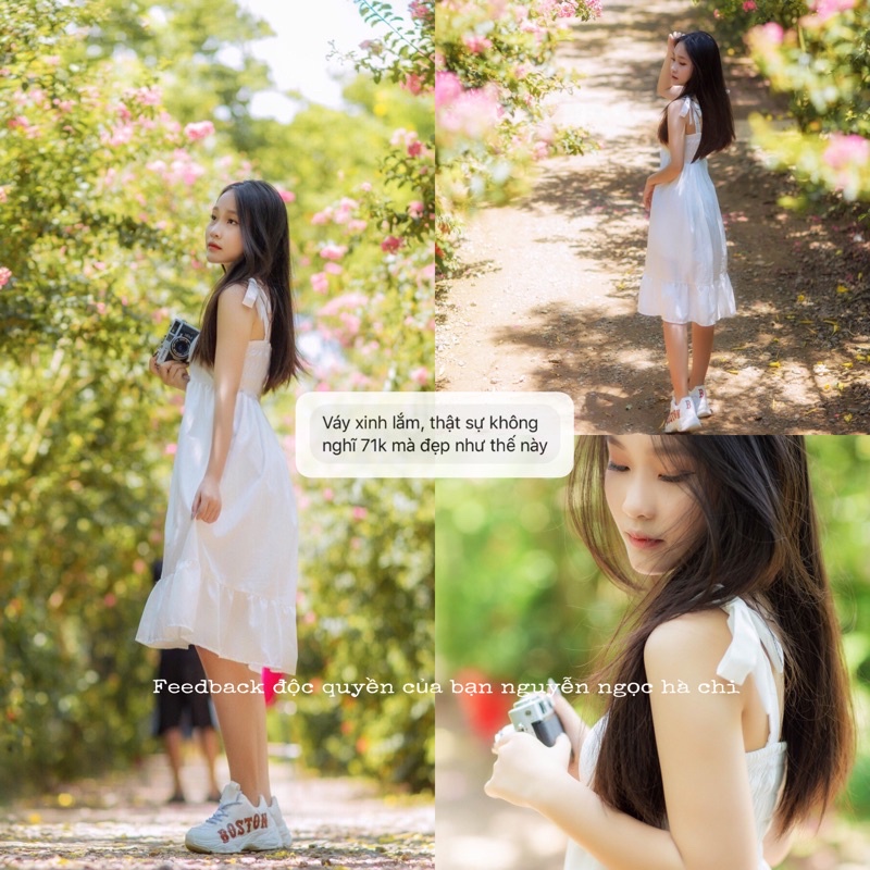 Váy 2 dây babydoll dáng suông Hàn Quốc xixeoshop - V8