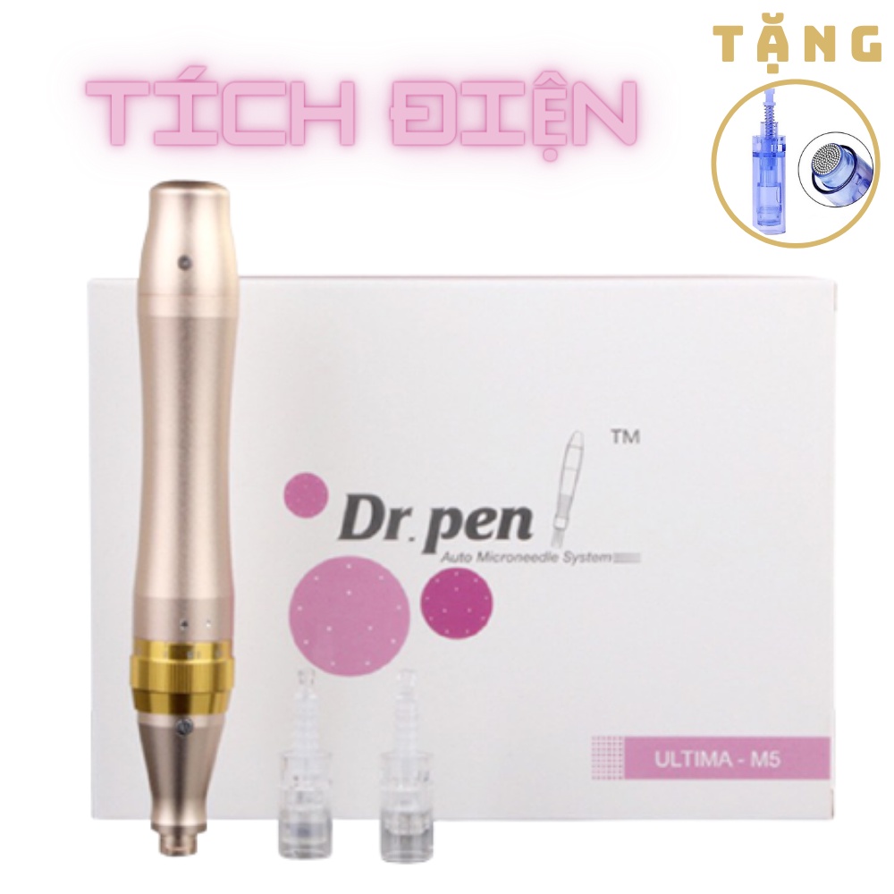 Máy Lăn Kim Dr Pen M5 Vàng Tích Điện Máy Phi Kim Cấy Tảo Cấy Phấn Trắng Da Vi Tảo Xoắn Nano Da Đầu Tóc Mặt Spa