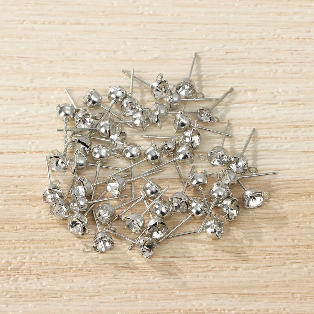 Set 50 Nút Tròn 4 / 6 / 8mm Làm Trang Sức Thủ Công