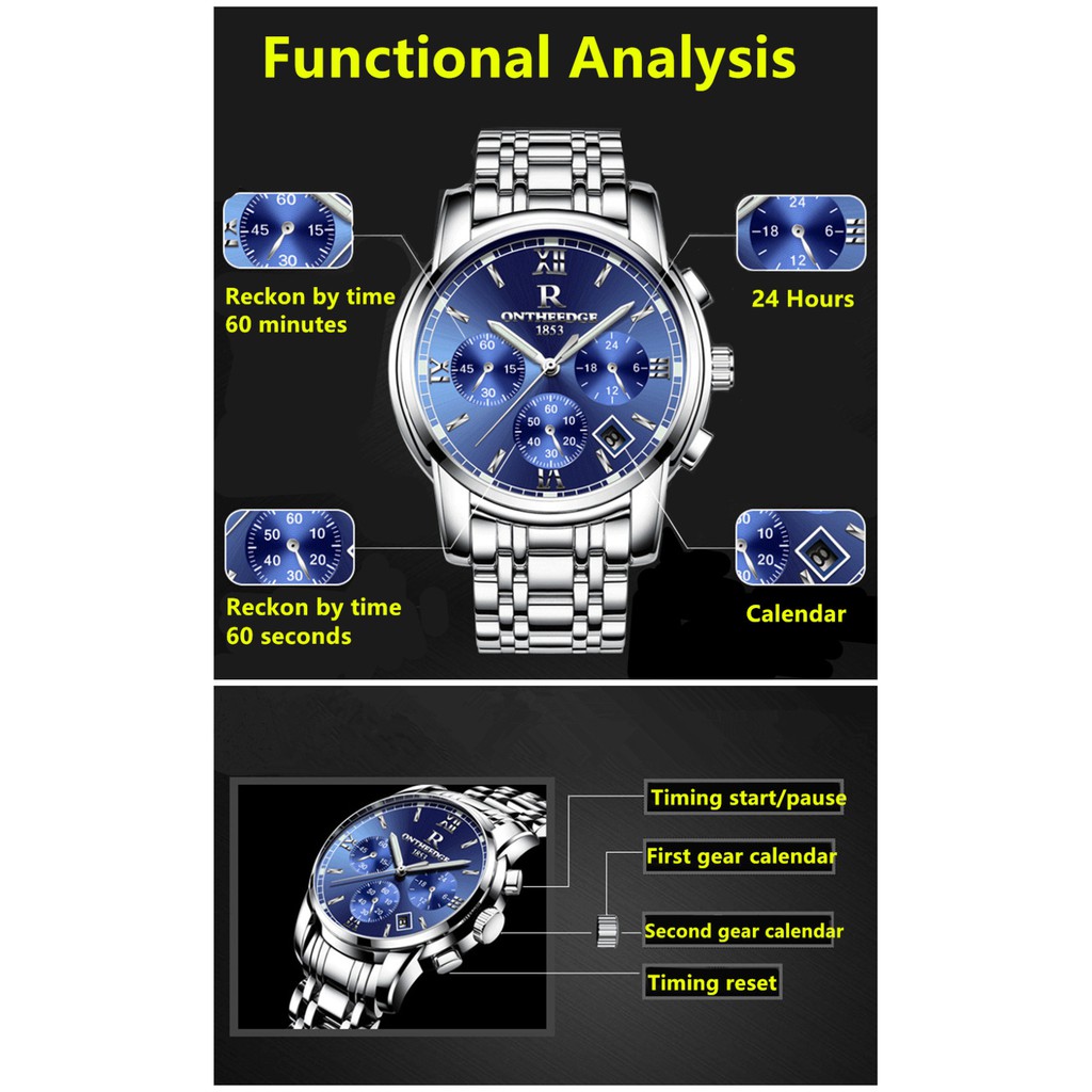 Đồng hồ nam ONTHEEDGE RZY026 dây đúc đặc chạy Full kim (Fullbox hãng) | BigBuy360 - bigbuy360.vn