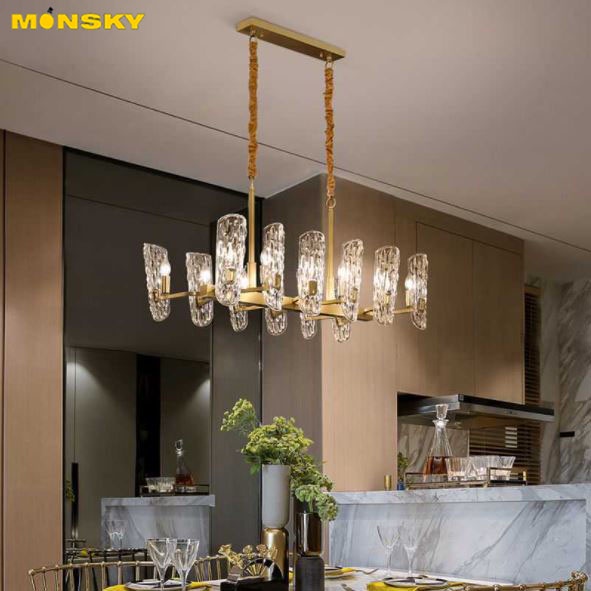 Đèn thả MONSKY TENPE pha lê hiện đại trang trí nội thất cao cấp.