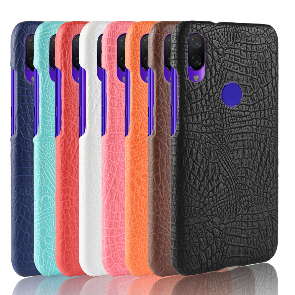 Xiaomi Redmi Note 7 Casing Fashion Crocodile Pattern Hard PC PU Leather Back Cover Xiomi Redmi Note7 Pro Hard Plastic Case Phone Cover