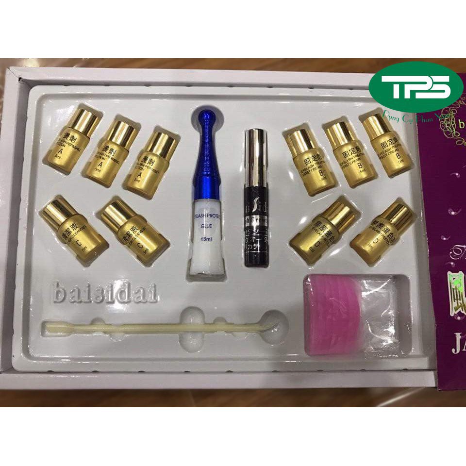 Bộ Thuốc Uốn Mi Phủ Đen Collagen 6D BAISIDAI / Uốn Mi GOLD