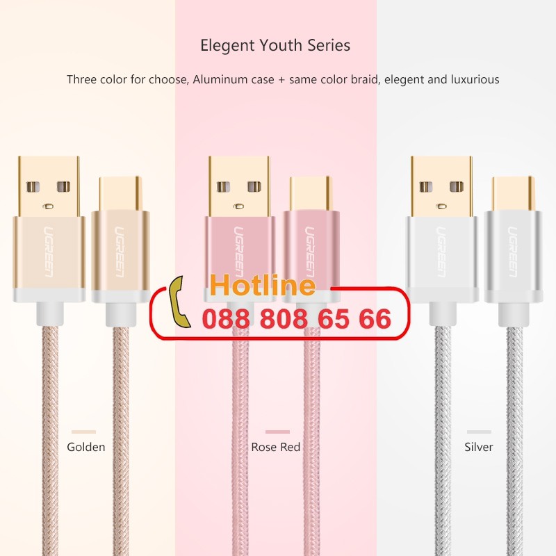 Cáp USB Type-C to USB 2.0 1,5M UGREEN 20861