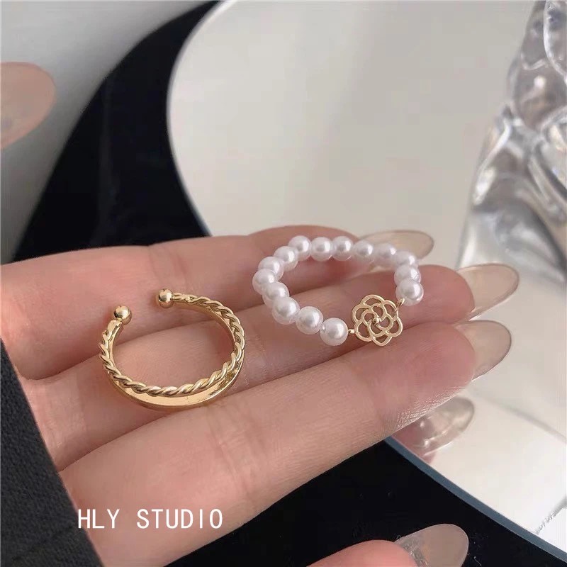 Set nhẫn đeo ngón kiểu dáng hoa/bướm thời thượng