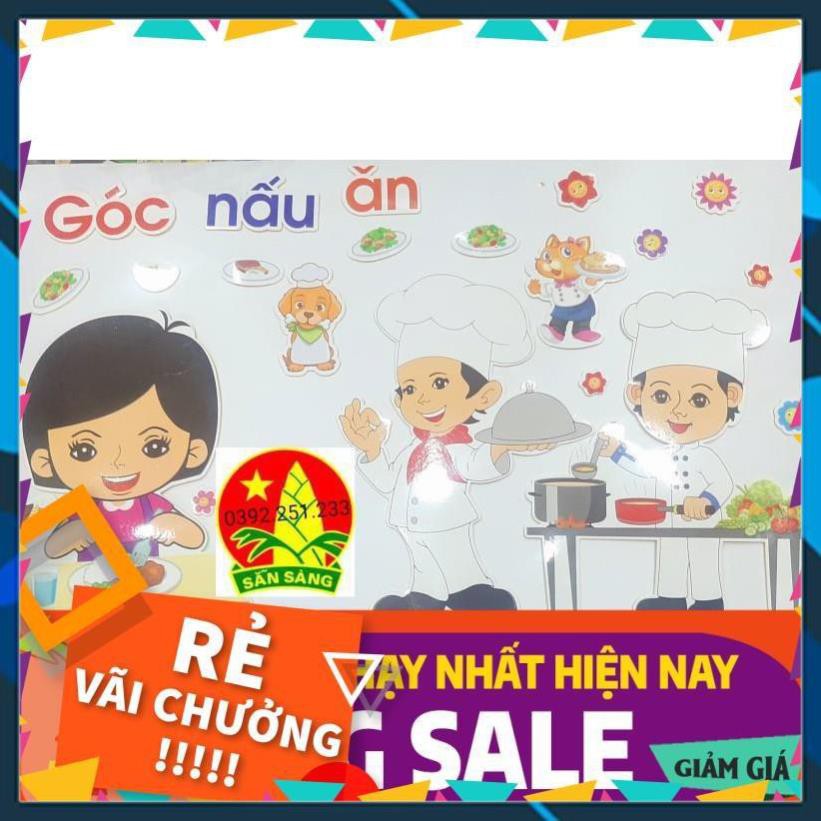 [BÁN CHẠY]  Tranh góc mầm non 9 chủ đề góc xây dựng góc nghề nghiệp nội trợ... [Xốp đẹp + Tặng Keo]