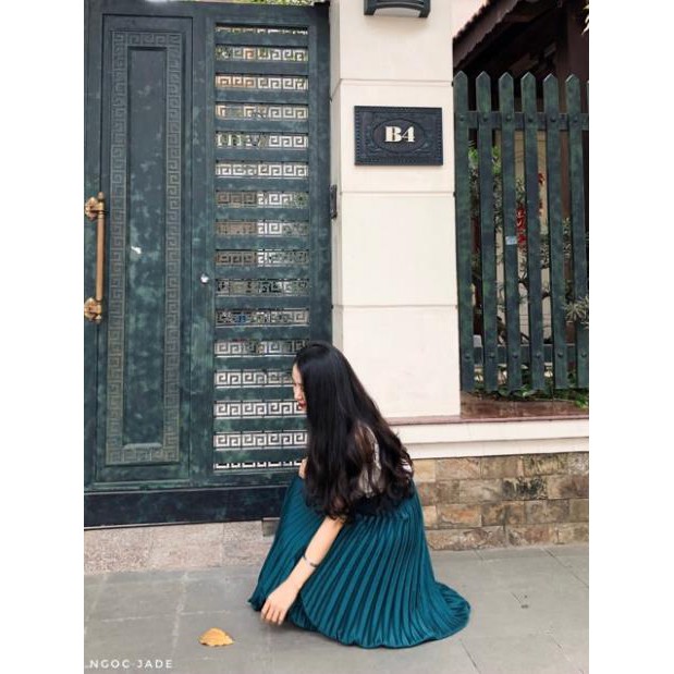 🍀 10.10 10.10 😍 🌸 🍀 9.9 Chân váy xanh Zara mẫu 2019(Pleated Skirt) .. Đẹp . . Đẹp . .