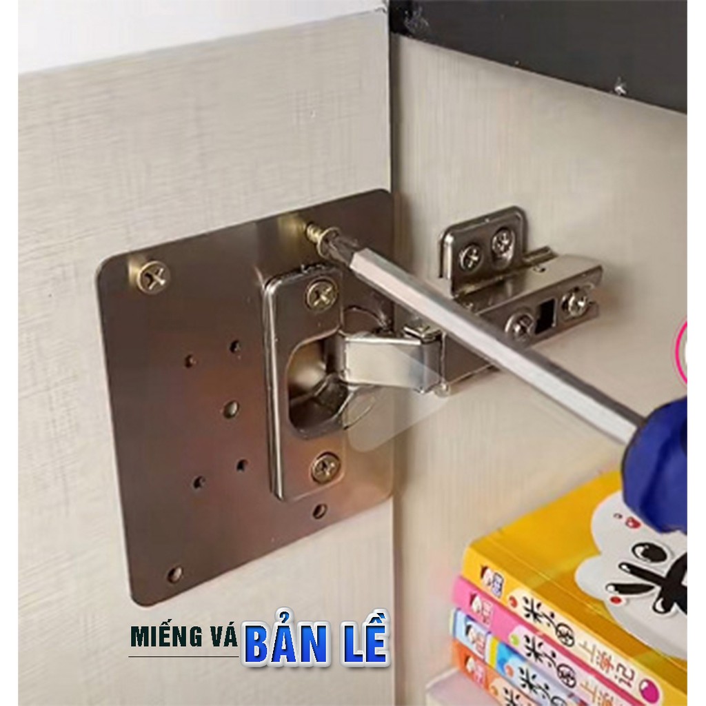 Miếng vá sửa chữa bản lề tủ bếp, tủ quần áo, các loại cánh tủ, thép không gỉ Dan House