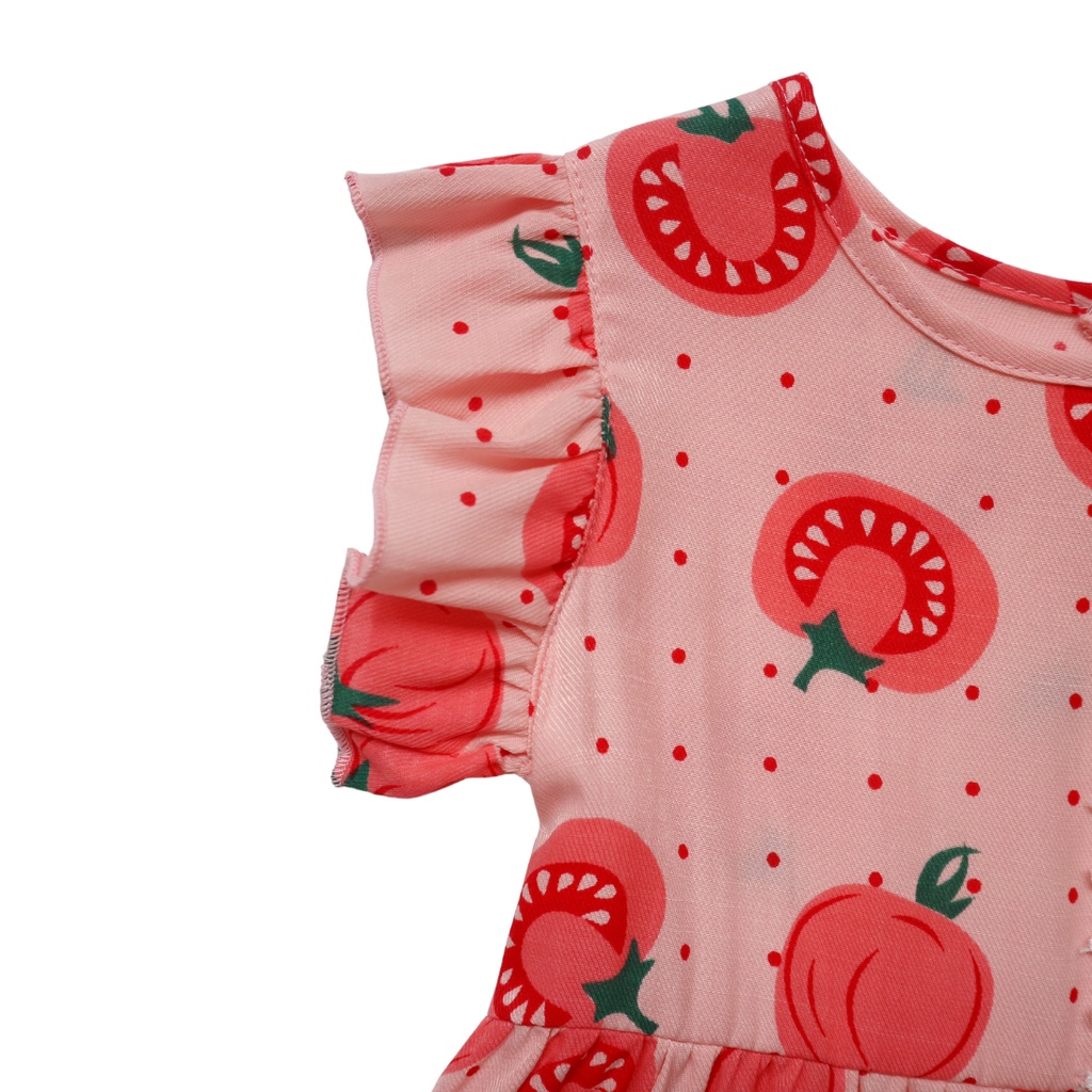 Váy Bé Gái 2-7 Tuổi Phối Bèo Tay, Bèo Gấu Ren Ngực SILBER KIDS