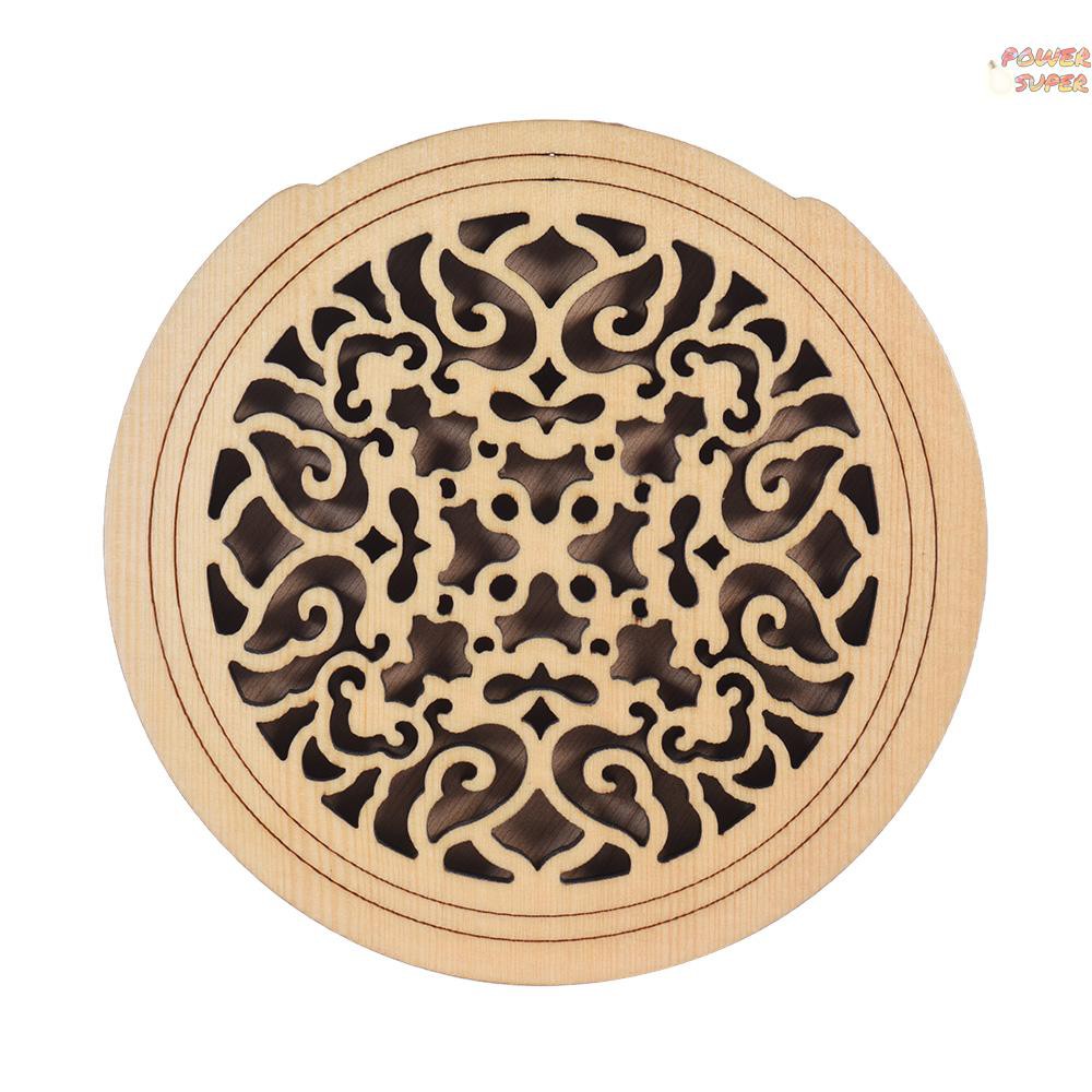 PSUPER Guitar Wooden Soundhole Sound Hole Cover Block Feedback Buffer Spruce Wood for EQ Acoustic Folk Guitars